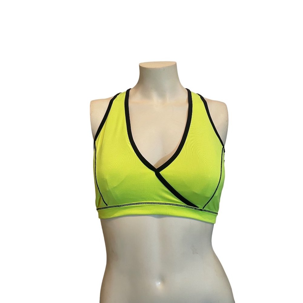 Fila Yellow and Black Racerback Sports Bra Size L **see descr**